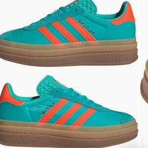 Adidas Gazelle Bold Mint/impact Orange  Sz 9